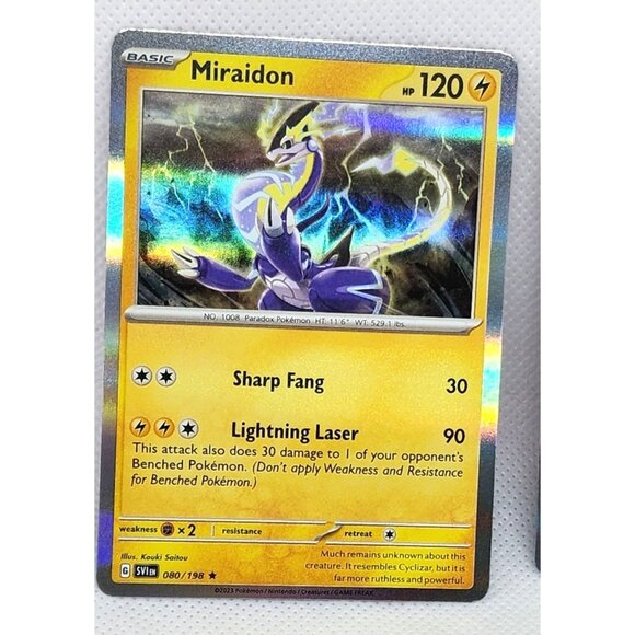 pokemon miraidon card TCG ex/Koraidon ex Battle Deck  Hobby Shop [2] Sharp Fang (30) Attack 2 Pokemon Miraidon, Meowscarada & Wydeer